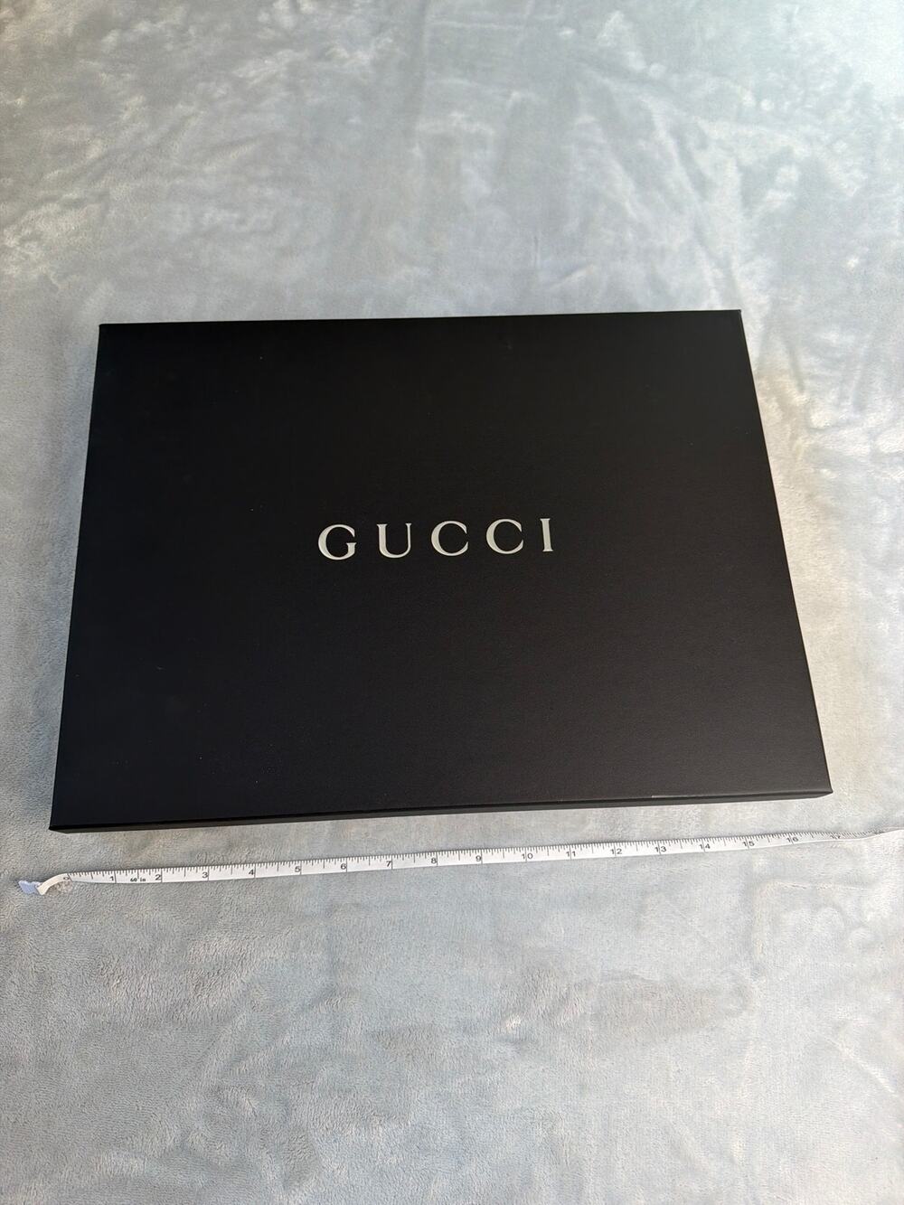 Gucci Authentic Empty Flat Apparel Gift Box Matte Black Gray Clothing Storage